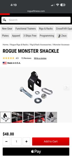 Rogue fitness monster shackle, home gym accessories