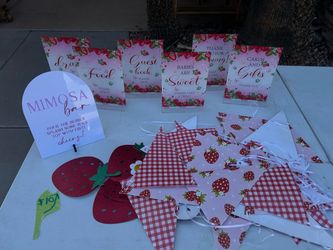 Strawberry Shower Party Decoration Set