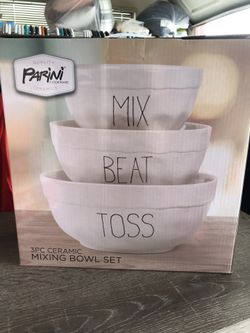 New Parini 3 Pc. Ceramic Mixing Bowls Set