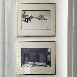 2 Vintage Andrew Wyeth Custom Framed Prints