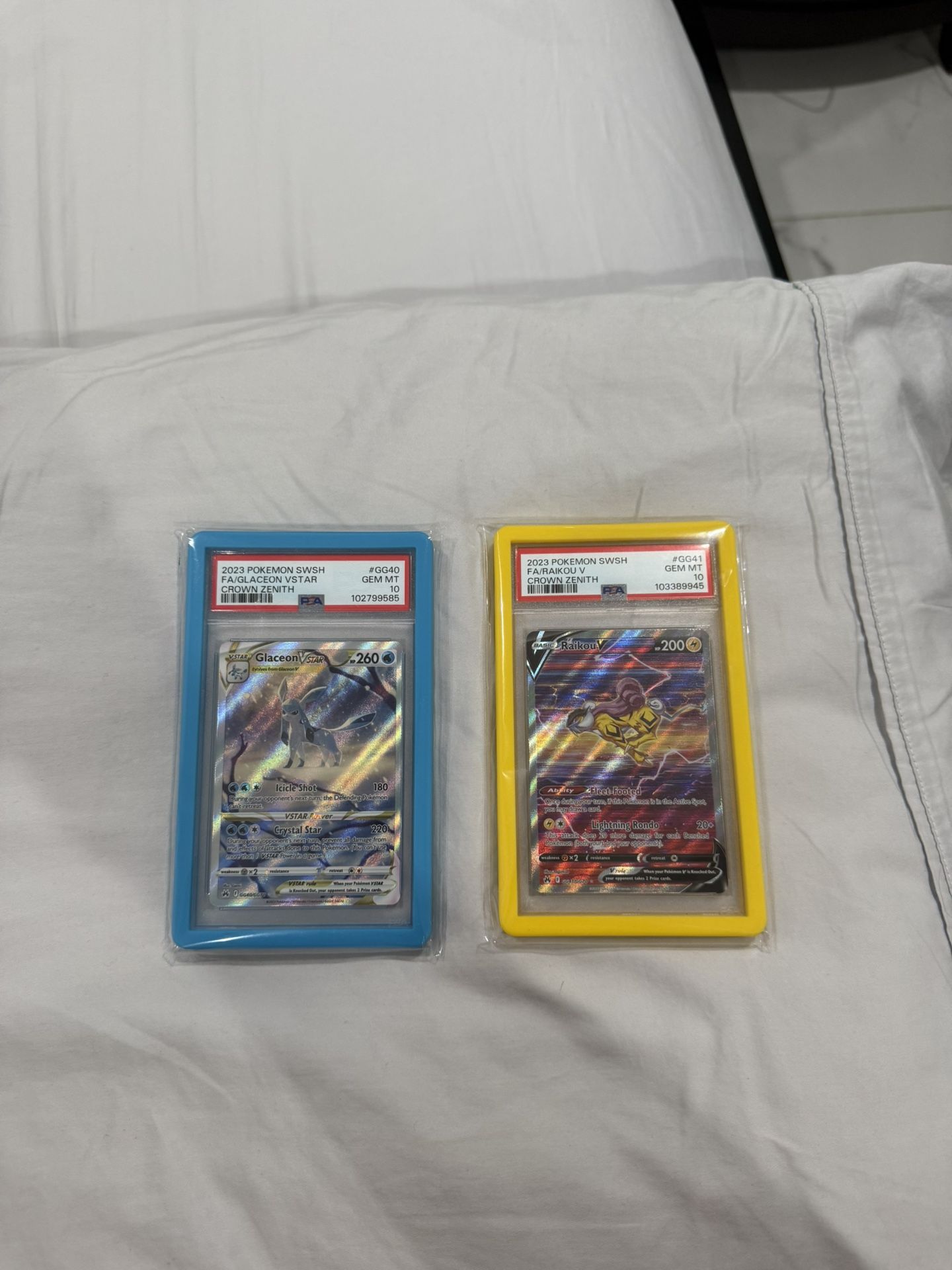 Pokemon Cards Raikou V And Glaceon V Star Psa 10