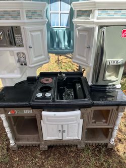 Outdoor play kitchen