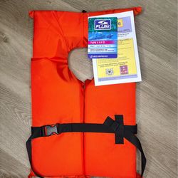 Adult Life Jacket USCG Approved – Orange Boating Safety Vest