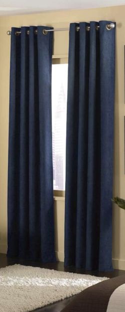 Grommet Curtain Panel, 50 by 108", Navy, Room Darkening - 3