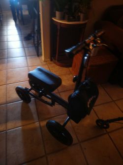 Have an all-terrain knee scooter in great condition, a new Walker, a new Walker with wheels never been used and I have a shower seat slide over brand 