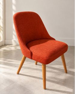 Mid- century modern red  accent chair from West Elm