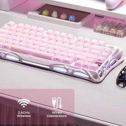 GravaStar Mercury K1 Wireless Mechanical Keyboard – 75% Layout –  Pink Edition NOB