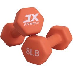 Brand New 8lbs Adjustable Dumbbells Hand Weights Set of 2-Neoprene Coated Exercise Fitness Dumbbells for Home Gym Equipment Workouts Strength Training