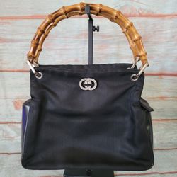 Authentic GUCCI Bamboo Handbag Black