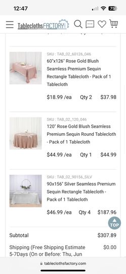 Silver Sequins Tablecloths