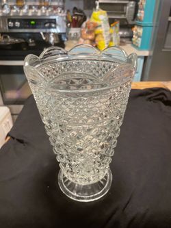 Mid century Anchor Hocking tall glass vase