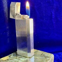 Vintage Pentagon Silver Cartier Lighter Mint Condition Works 1 Year Warranty 