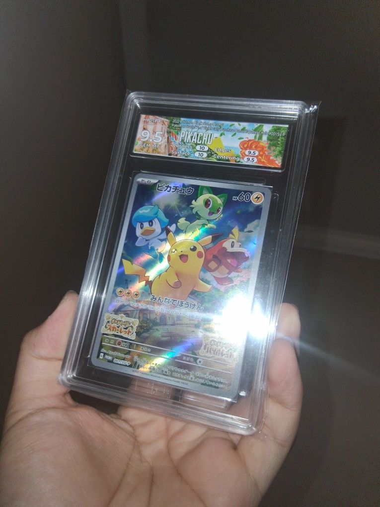 Pikachu 001/SV-P promo graded 9.5 gem mint pokemon card for collectors (2022)