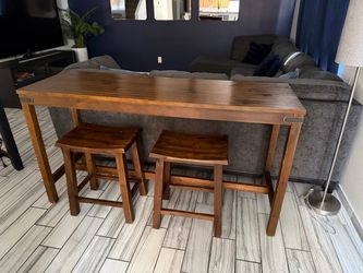 Wooden Side sofa table and chairs