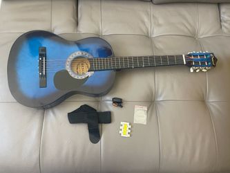 Blue acoustic guitar