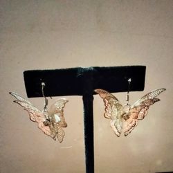Sterling Silver Butterfly Dangle Earrings