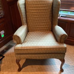 Wingback Chairs sage w/dots