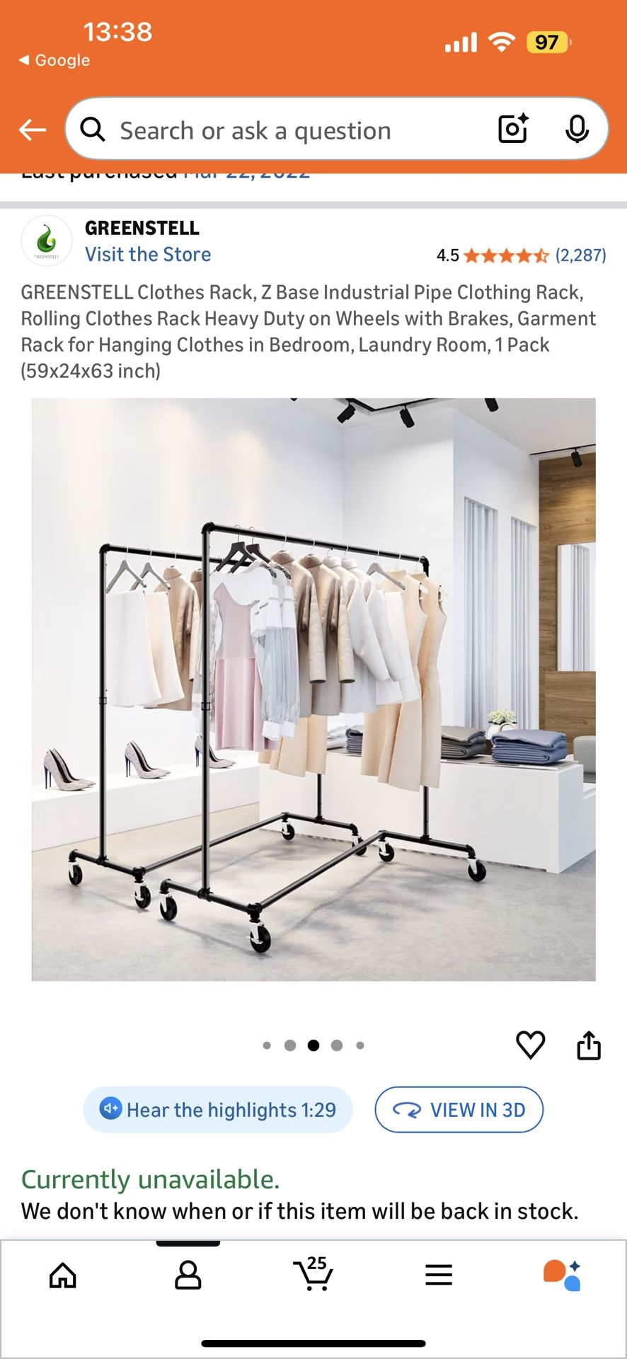  2× Z-Base Industrial Pipe Clothing Racks (Heavy Duty, Rolling)