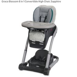 Graco Blossom 6 in 1 Convertible High Chair, Sapphire