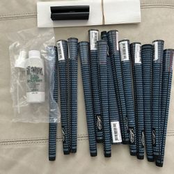 Lamkin Crossline Golf Club Grips Set (13 Grips) + GolfWorks Grip Solvent