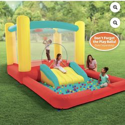 Play Day Jump 'N Away Kids Indoor and Outdoor Bouncer with Blower Included