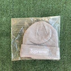 Supreme x New Era Box Logo Beanie 'Heather Grey' 2024 