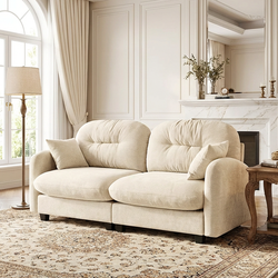 Roselyn 74" Modular Chenille Cloud Loveseat Sofa with Tufted Cushion Backrest