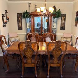 Dinning  table and wooden hutch