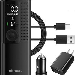 Airmoto Tire Inflator Portable Air Compressor - Air Pump for Car Tires with Digi