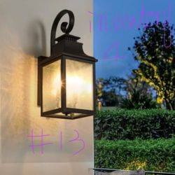 #13—-Outdoor Wall Light Fixture 23" H Large Exterior Wall Lights Waterproof Black Aluminium
