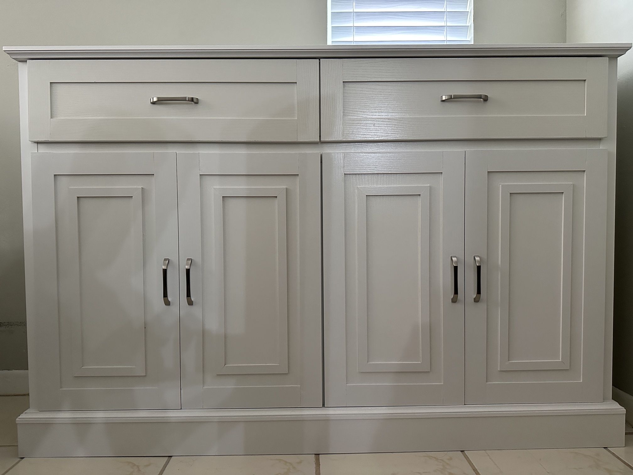 Drawer Wood Storage Cabinet (White)