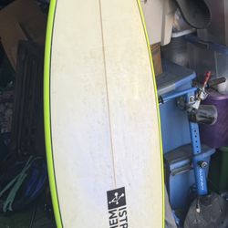 Chemistry Surfboard Shortboard 5’10 With FCS 2 Fins and Traction Pad