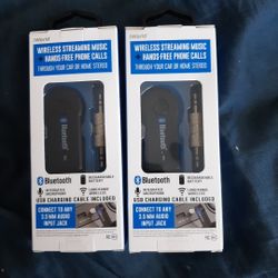  iWorld Wireless Audio Car Stereo Music Bluetooth 3.5mm Jack USB Cable 2 Pack