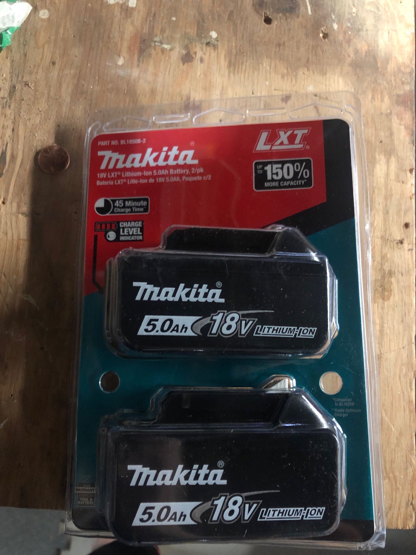 Makita 18v 5.0 ah battery 2 pack