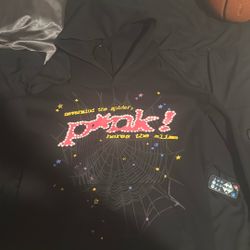 Spider Pink Hoodie Black