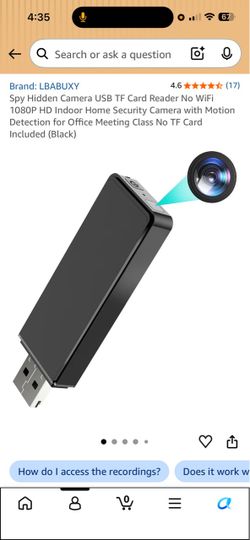 LBABUXY Spy Hidden Camera USB Drive