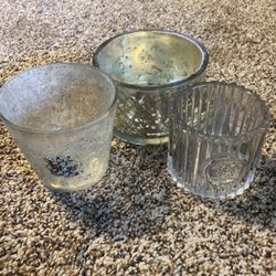 3 Repurposed Candle Holder 2 Are Mercury Glass & 1 Giorgio