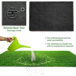 3ft x 32ft Premium Artificial Turf Mat with Drainage Holes. Thick Fake Grass with Rubber Backing, Ideal for Indoor/Outdoor Pet Areas, Garden, Lawn, Pa