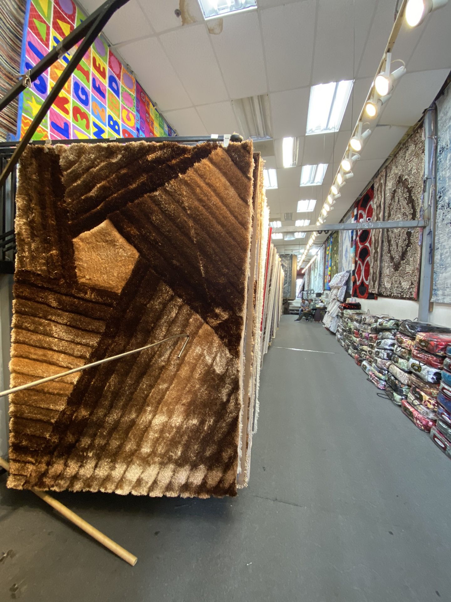 5x7 Area Rugs Carpet Rugs Shaggy Super Shaggy Modern Design Colors Brown Beige