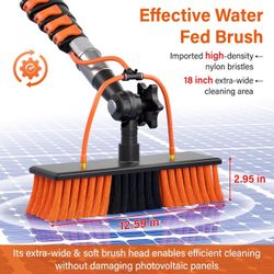 20FT Water Fed Solar Panel Cleaner Brush and Pole,Solar Panel Cleaning Kit with Telescopic Pole