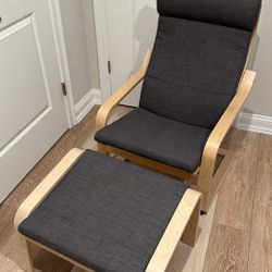 Ikea Poang Poäng Chair & Ottoman Mint Condition Armchair