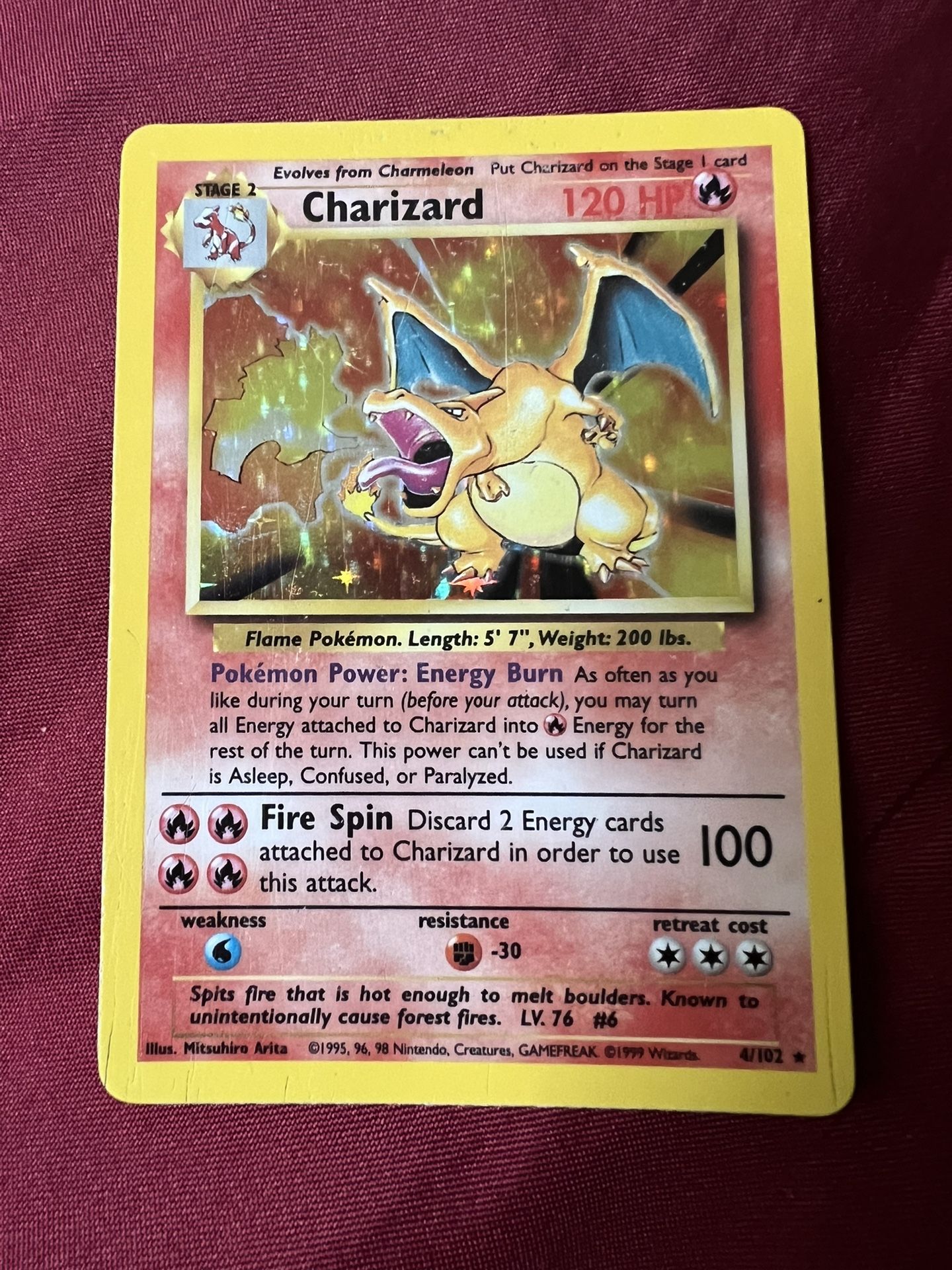 MP/HP Base Set Charizard Unlimited Pokémon