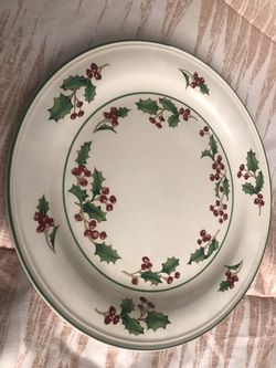 White Christmas Plates W/ Holy