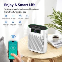 Air Purifiers for Home Large Room Bedroom up to 1740 Ft², Hepa Air Purifier with Air Quality Monitor, Smart WiFi, TRUE HEPA, Sleep Mode, Air Cleaner
