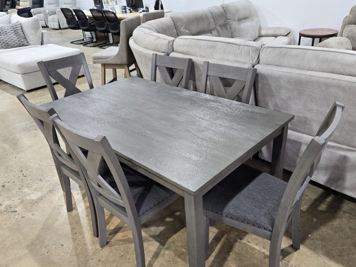 Modern 7-Piece Dining Set Table + 6 Chairs