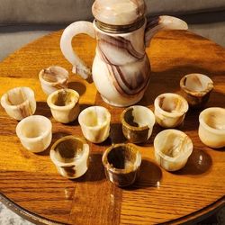 Onyx marble tea/goblet set