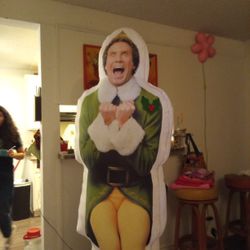 Photorealistic Christmas Airblown Inflatable Excited Buddy the Elf S LG WB, 6 Ft Tall