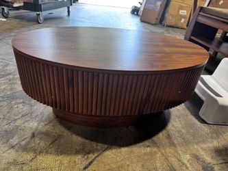 Round Drum Coffee Table walnut color $90