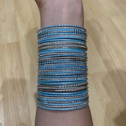 Baby blue silver bangles 2.6 size