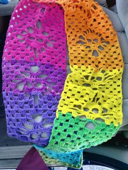 Rainbow Crochet Skull 💀 Scarf
